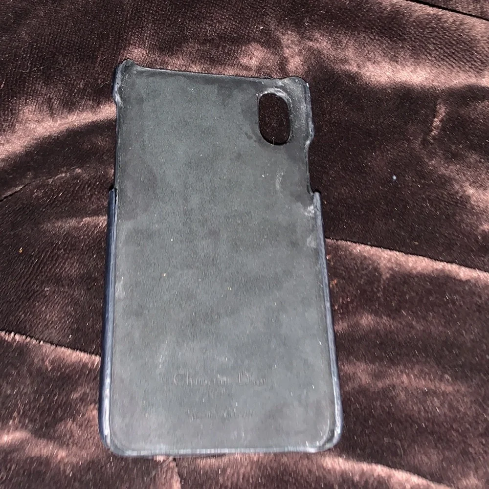 CHRISTIAN DIOR Trotter  Oblique‎ Calfskin Saddle iPhone Blue